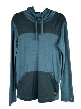 Smartwool Women's Green Long Sleeve Merino Wool Base Layer Hoodie  Size Large